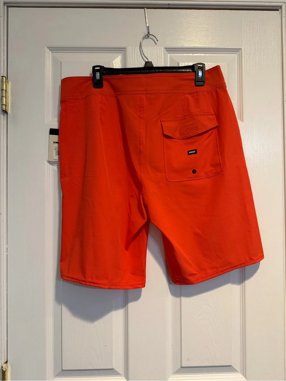 Reef Men's Bright Orange Swim Board Shorts with Black Drawstring